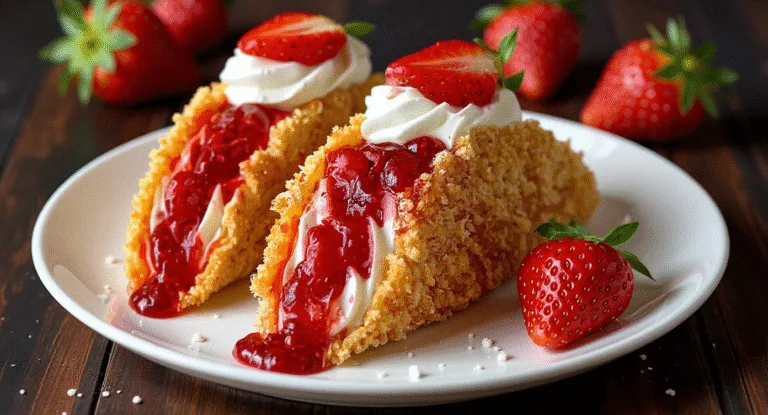Strawberry Crunch Cheesecake Tacos