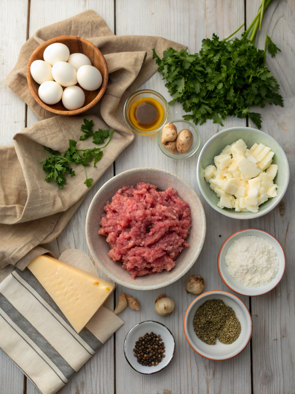 Ingredients for Stuffed Shells with Meat - CookTune