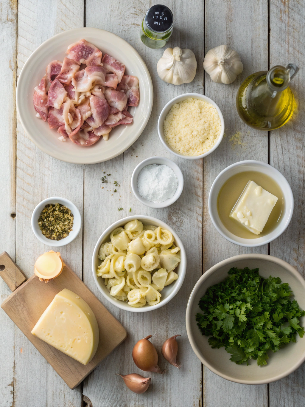 Ingredients for becane crean cheese tortellini recipe