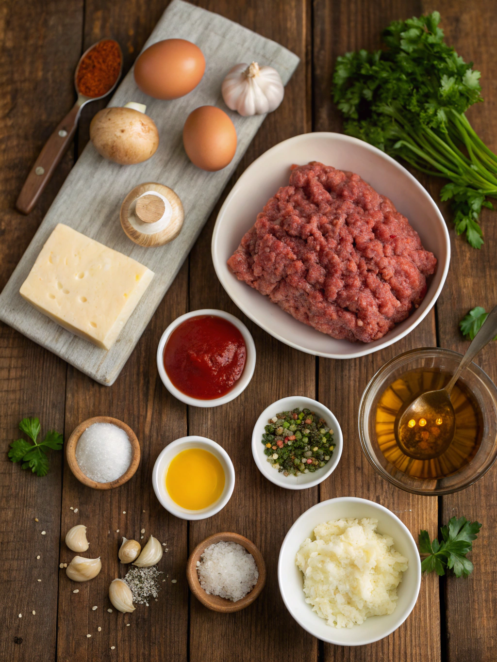 Ingredients for bobby flay’s ultimate salisbury steak recipe!