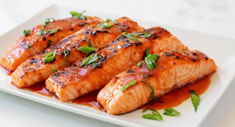 broiled salmon with thai sweet chili glaze
