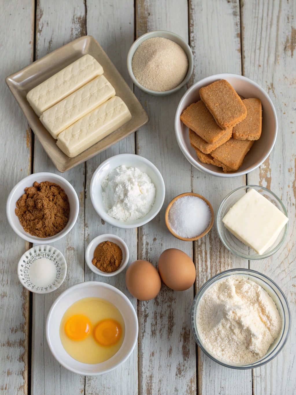 Ingredients for cinnamon roll cheesecake recipe: a mouthwatering delight