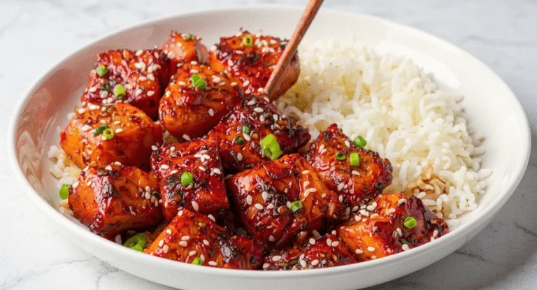 crispy honey garlic salmon bites