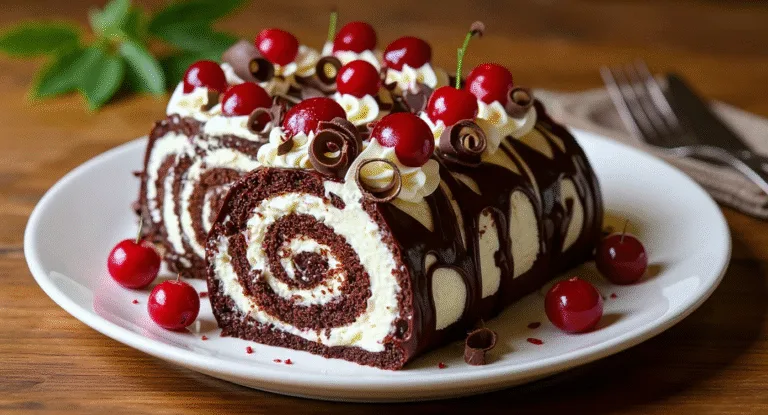elegant black forest cake roll