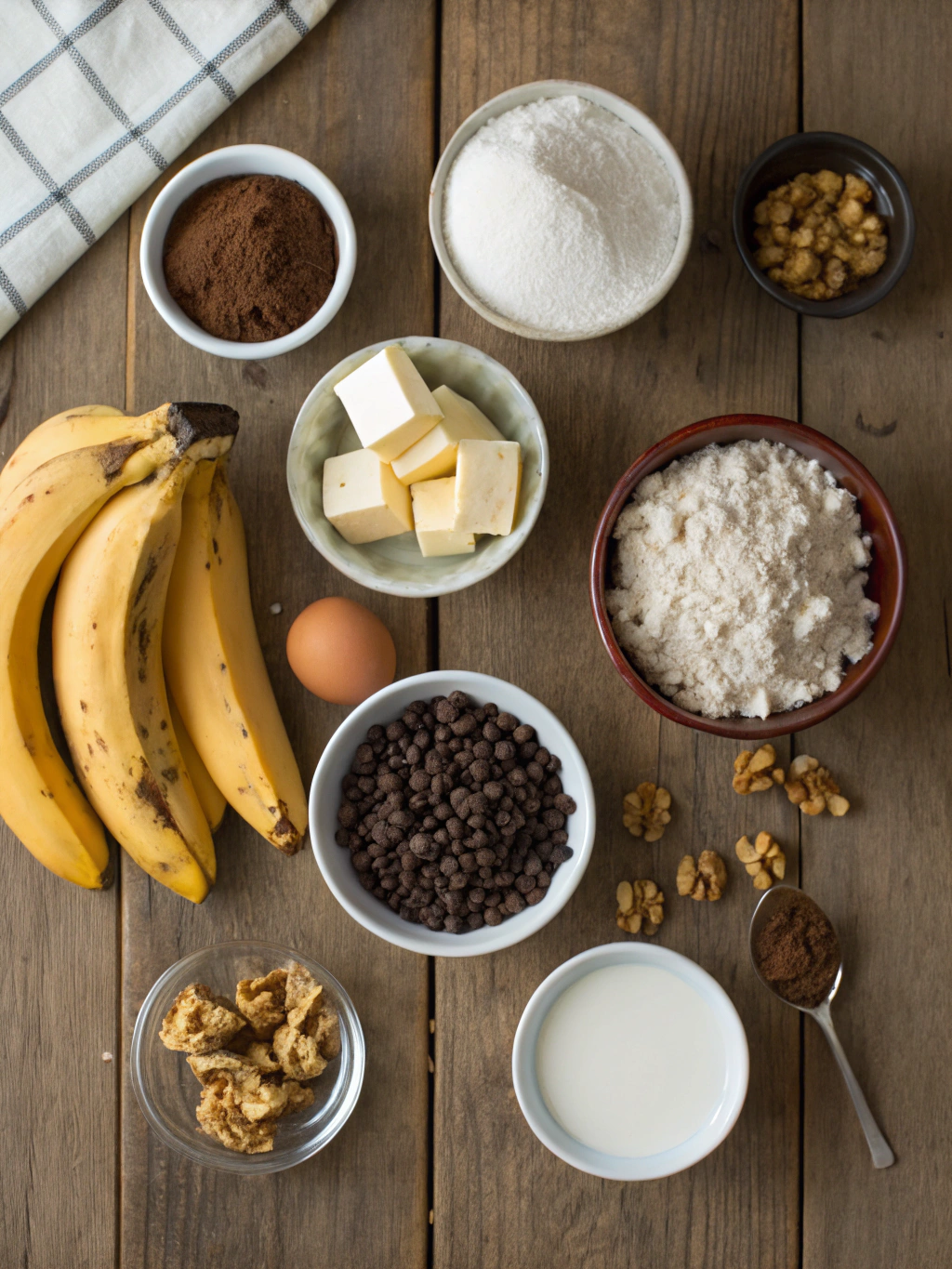Ingredients for fudgy banana bread brownies the perfect mix of cake brownies!