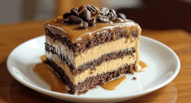 gooey coffee caramel cake
