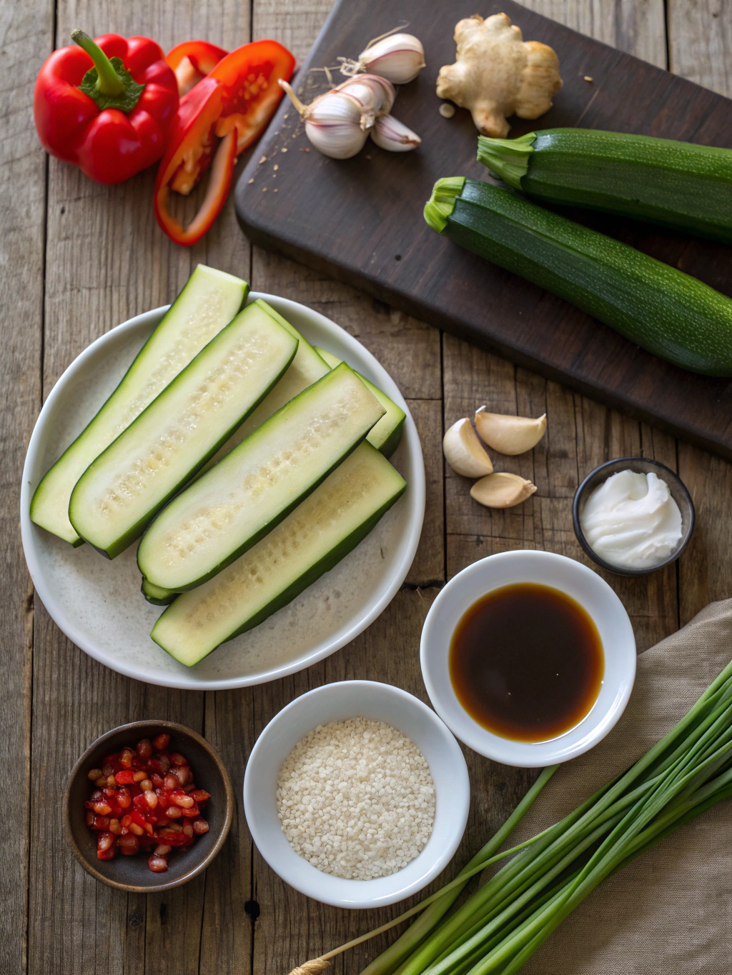 Ingredients for hibachi zucchini