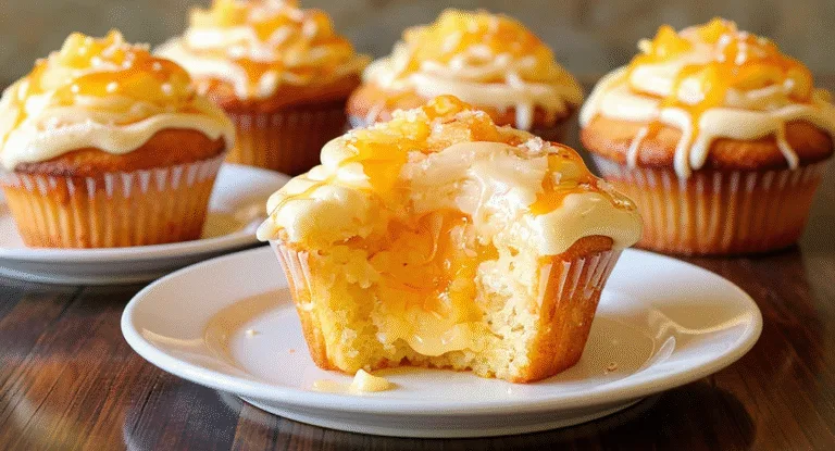 honey peach cream cheese cupcakes