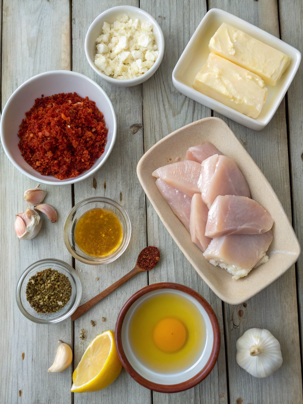 Ingredients for hot honey feta chicken a flavor explosion