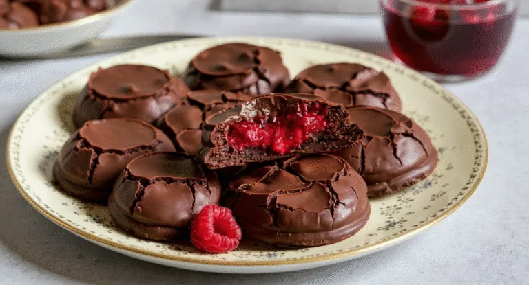 how to make fudgy chocolate cookies with raspberry?