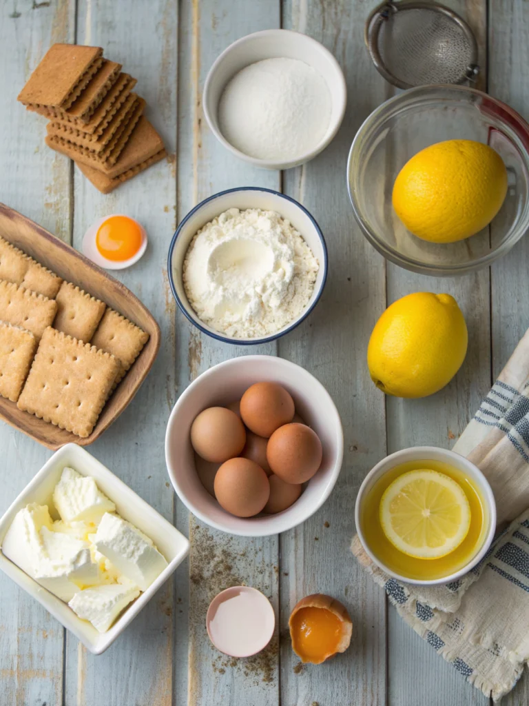 lemon meringue cheesecake-ingredients