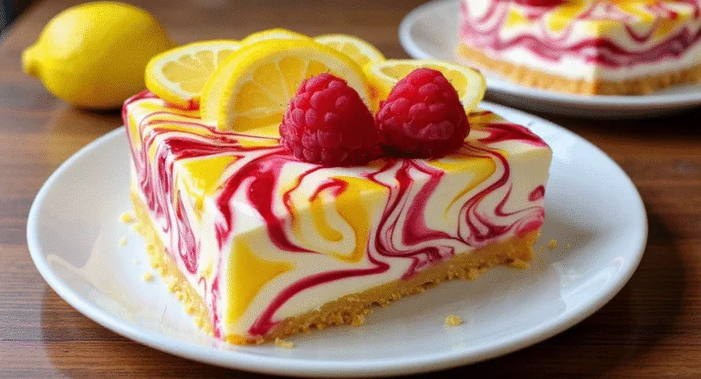 lemon raspberry swirl cheesecake