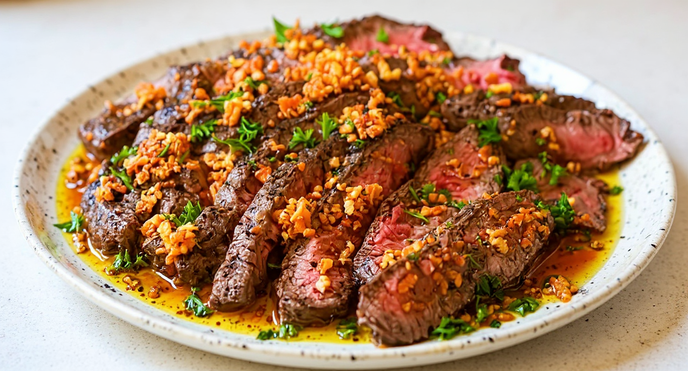 quick & easy authentic garlic butter brazilian steak recipe