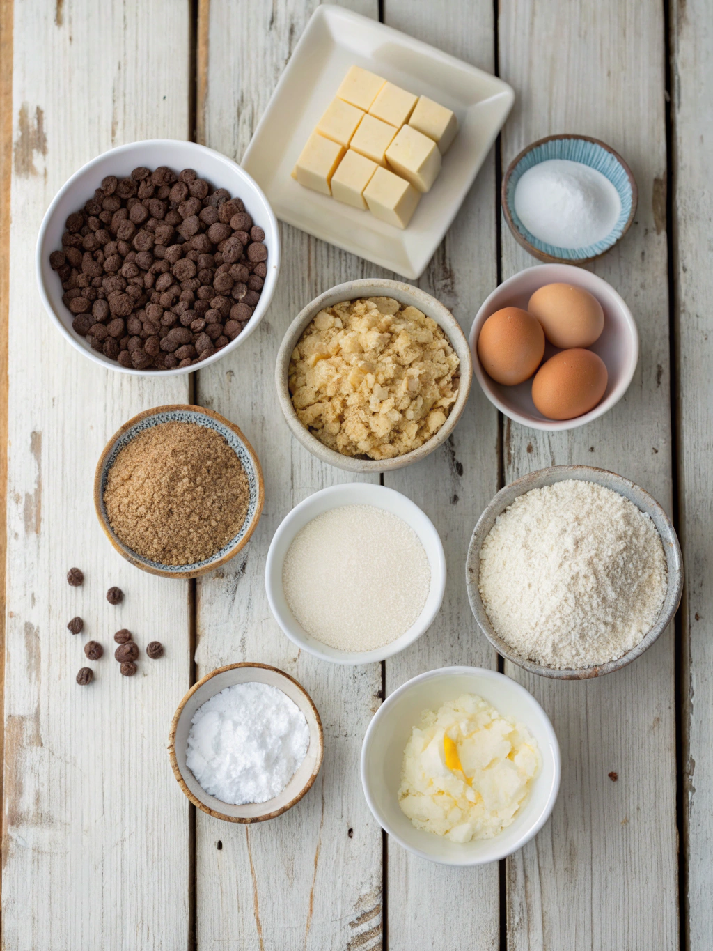 Ingredients for rice krispie chocolate chip cookies
