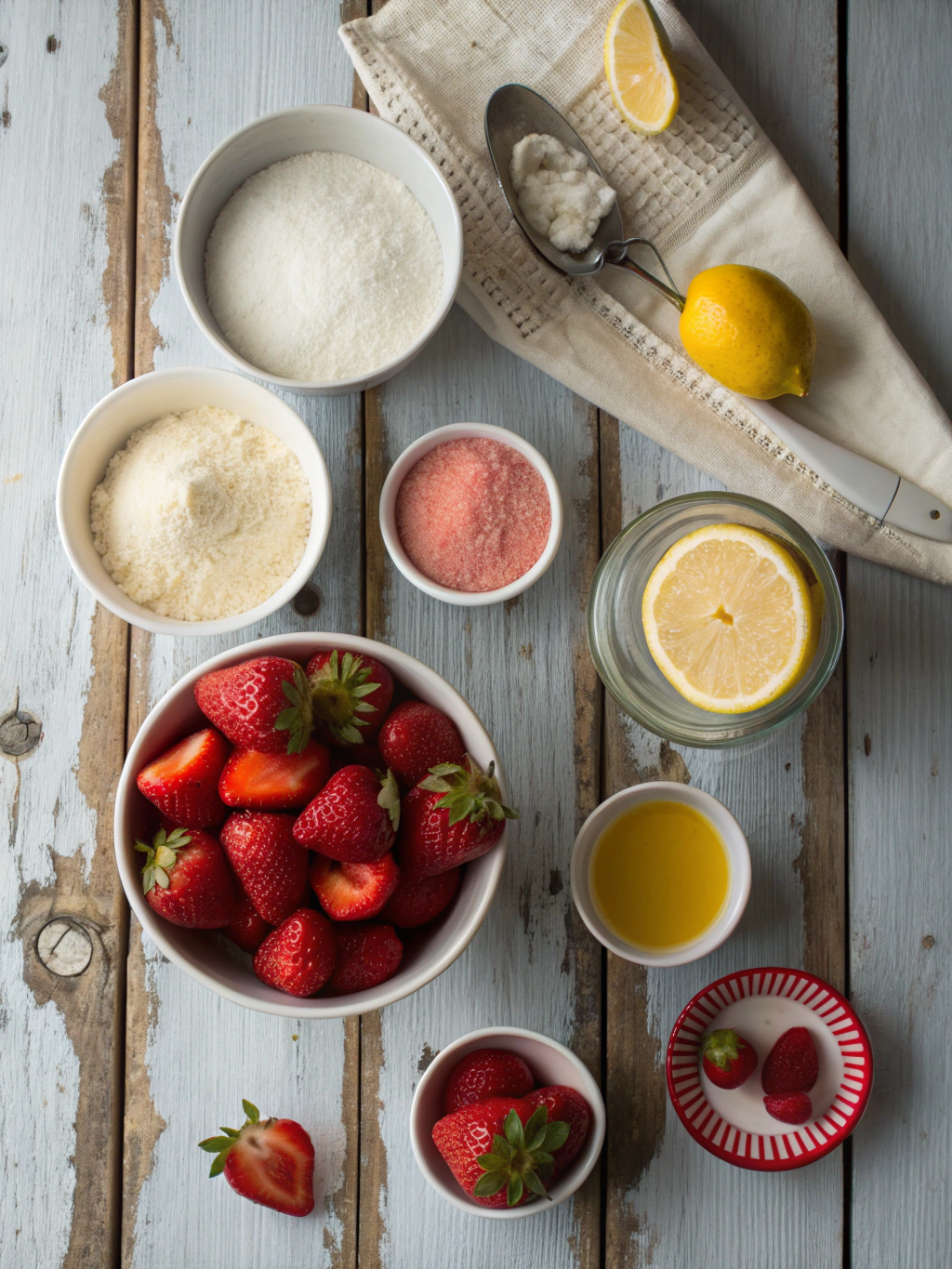Ingredients for strawberry cheesecake cup
