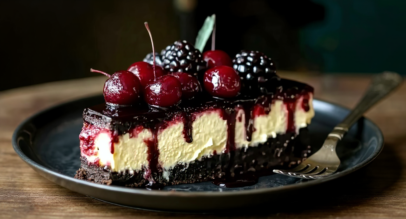 decadent black forest cheesecake