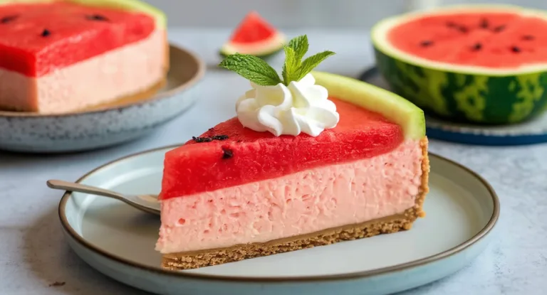no-bake watermelon cheesecake a slice of summer!