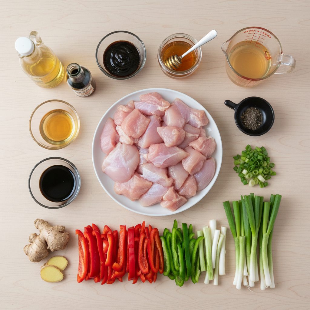 Ingredients for Black Pepper Chicken Stir-Fry