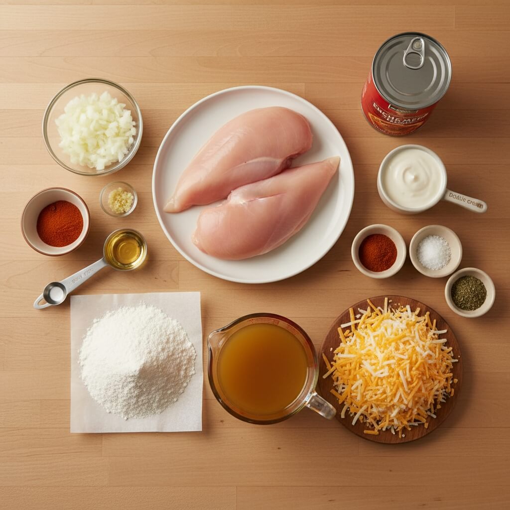 Ingredients for Copycat Chilis Chicken Enchilada Soup