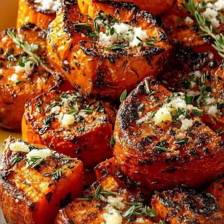 Sweet roasted carrots garnished with herbs and feta cheese, served on a white dish for a delicious and healthy meal or side dish.