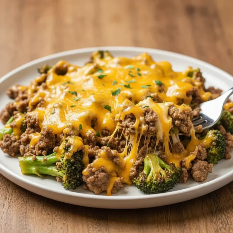 Cheesy Beef & Broccoli Skillet Meal