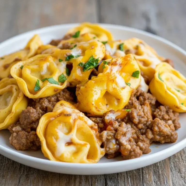 Cheesy Beef Enchilada Tortellini Skillet