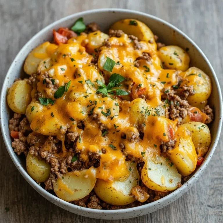 Cheesy Ground Beef and Potato Casserole