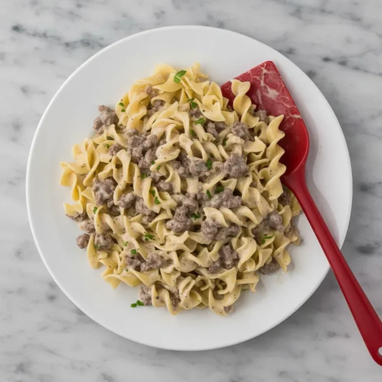 Creamy Ground Beef Stroganoff