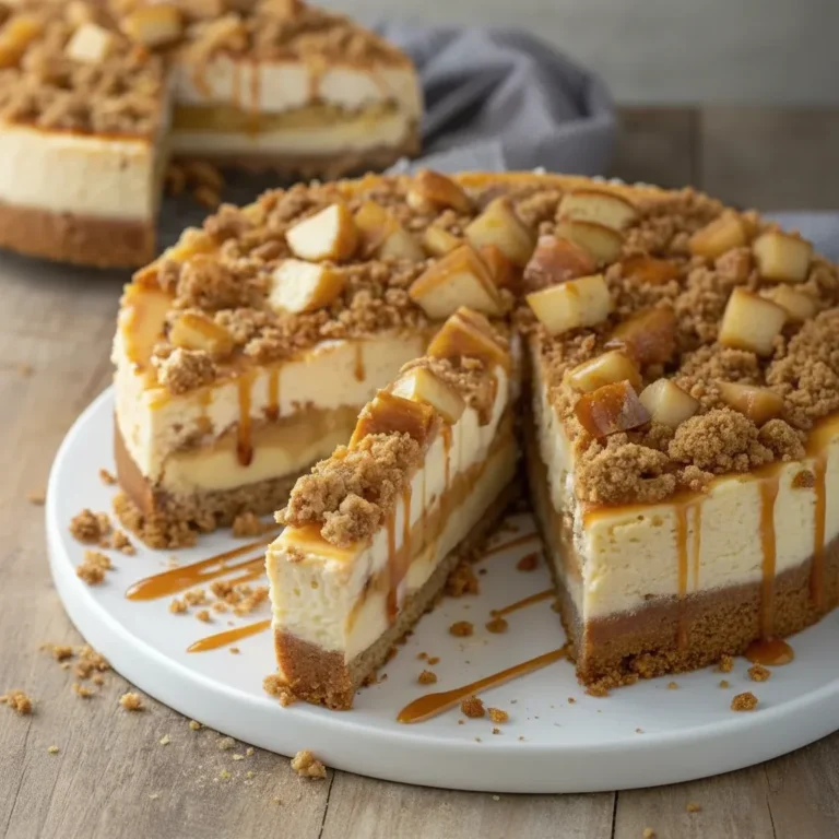 Decadent Salted Caramel Apple Pie Cheesecake