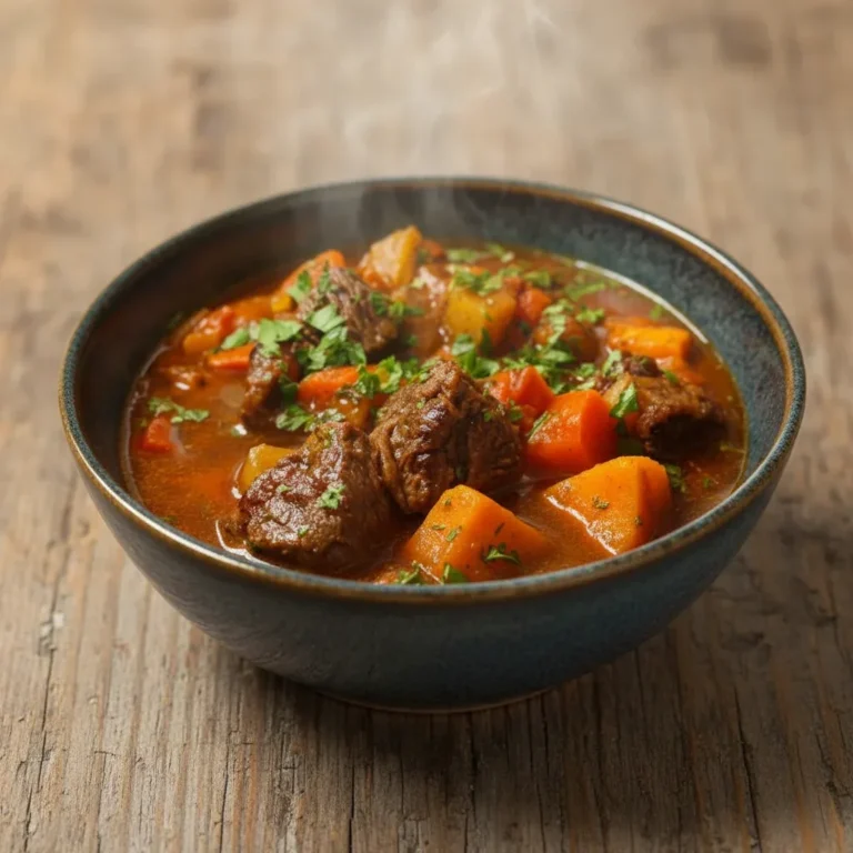 Hearty Crockpot Beef Stew with Sweet Potatoes