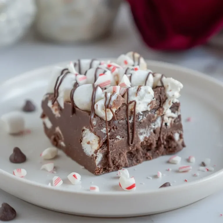 Hot Chocolate Peppermint Fudge No Bake