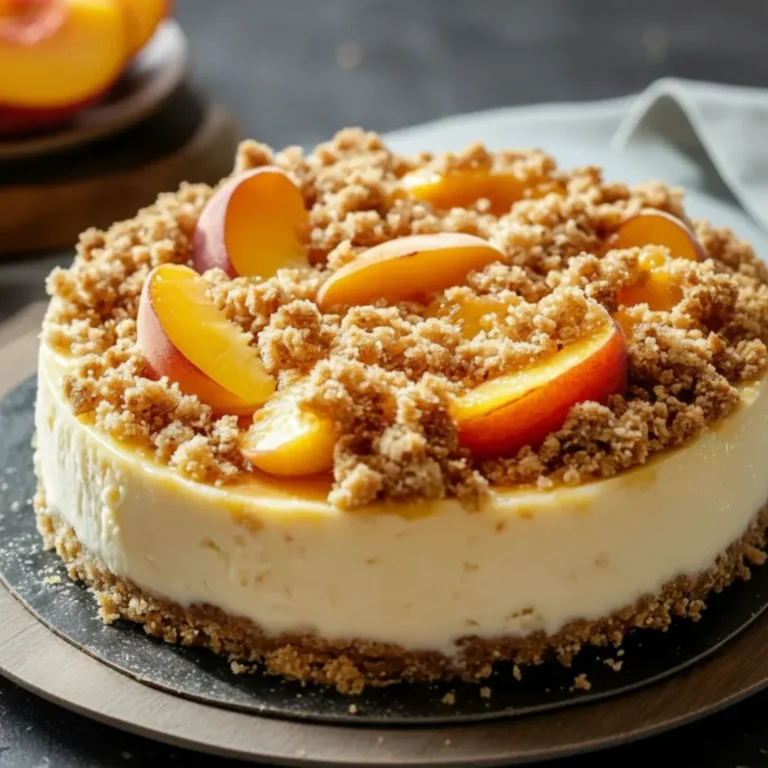 Irresistible Peach Crumb Cheesecake Recipe