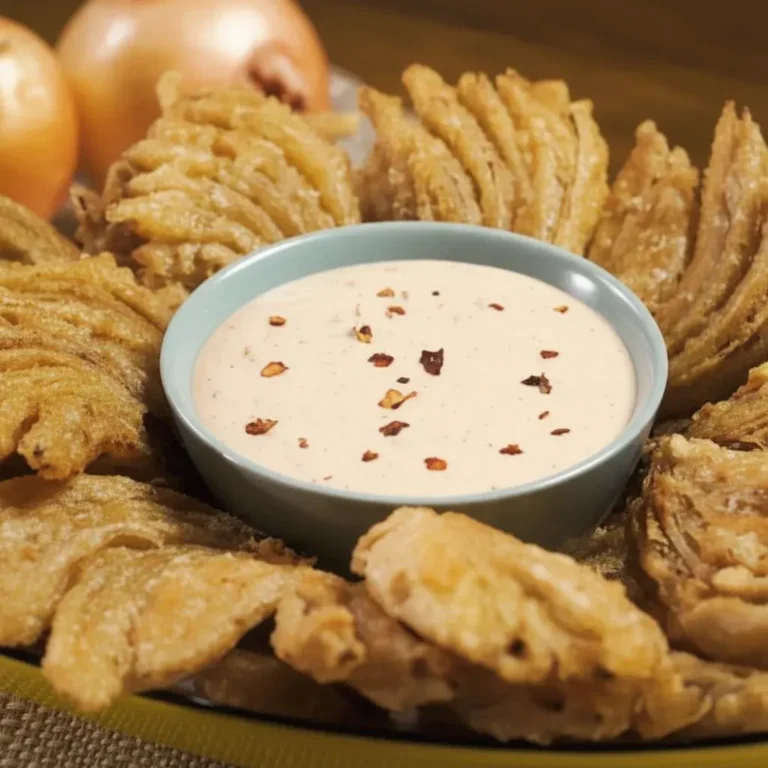 Onion Cactus Blossom with Creamy Chili Sauce