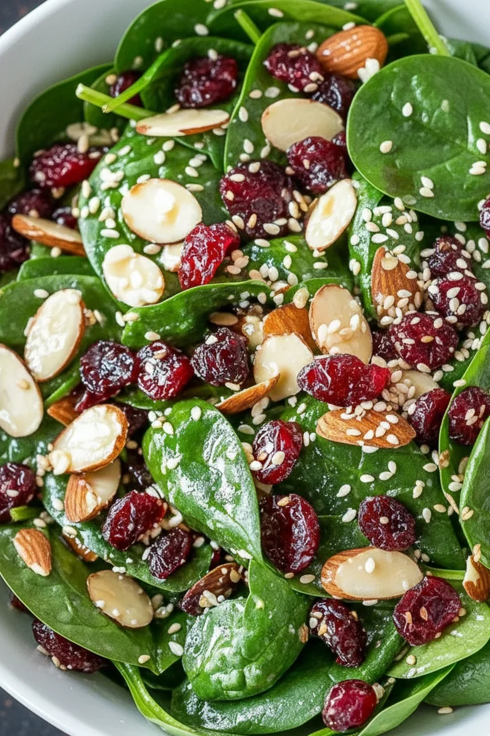 Christmas Cranberry Spinach Salad