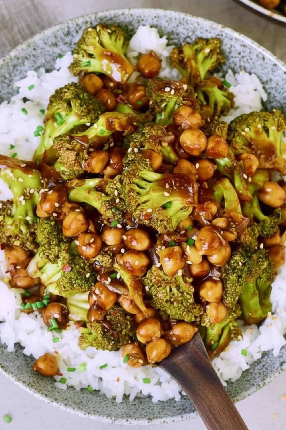 Garlic Broccoli Stir Fry Chickpeas