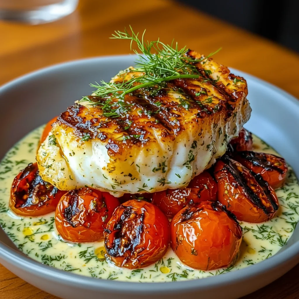 Grilled Cod Roasted Tomatoes