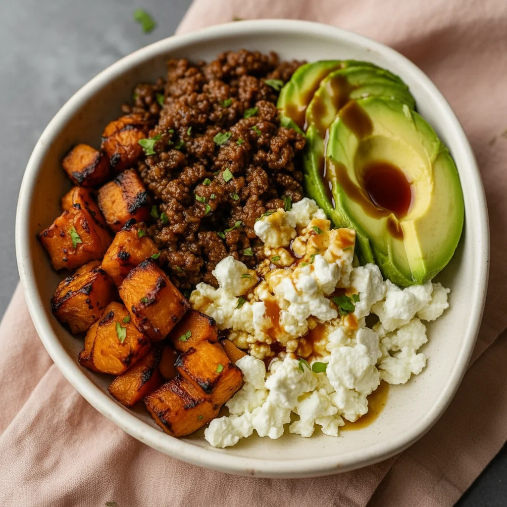Ground Beef Hot Honey Bowl