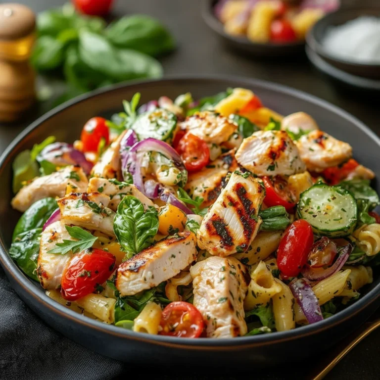 Mediterranean Chicken Pasta Salad