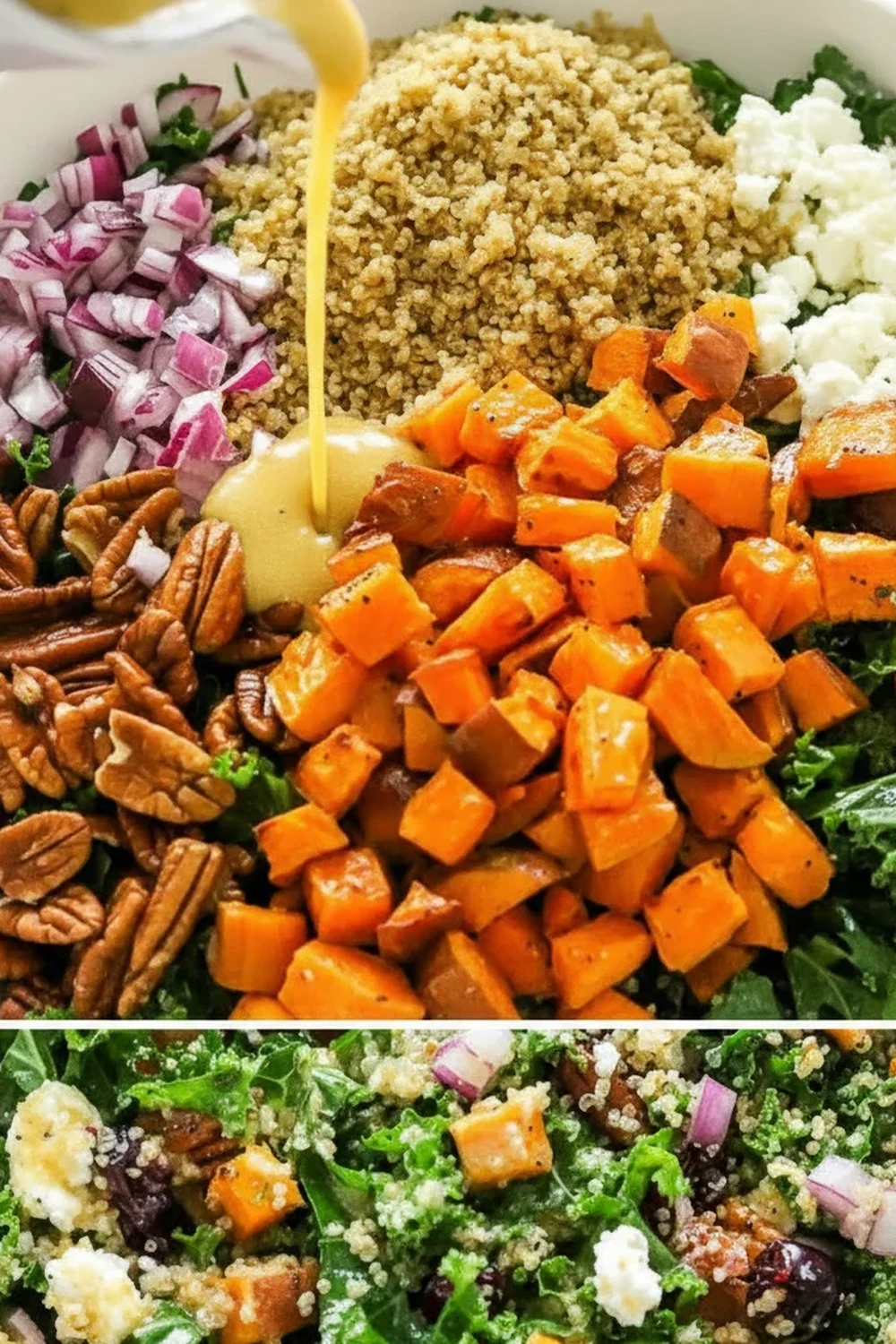 Roasted Sweet Potato Kale Quinoa Salad