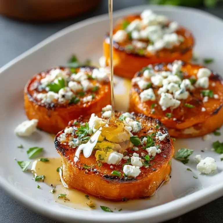Roasted Sweet Potato Rounds Honey Feta