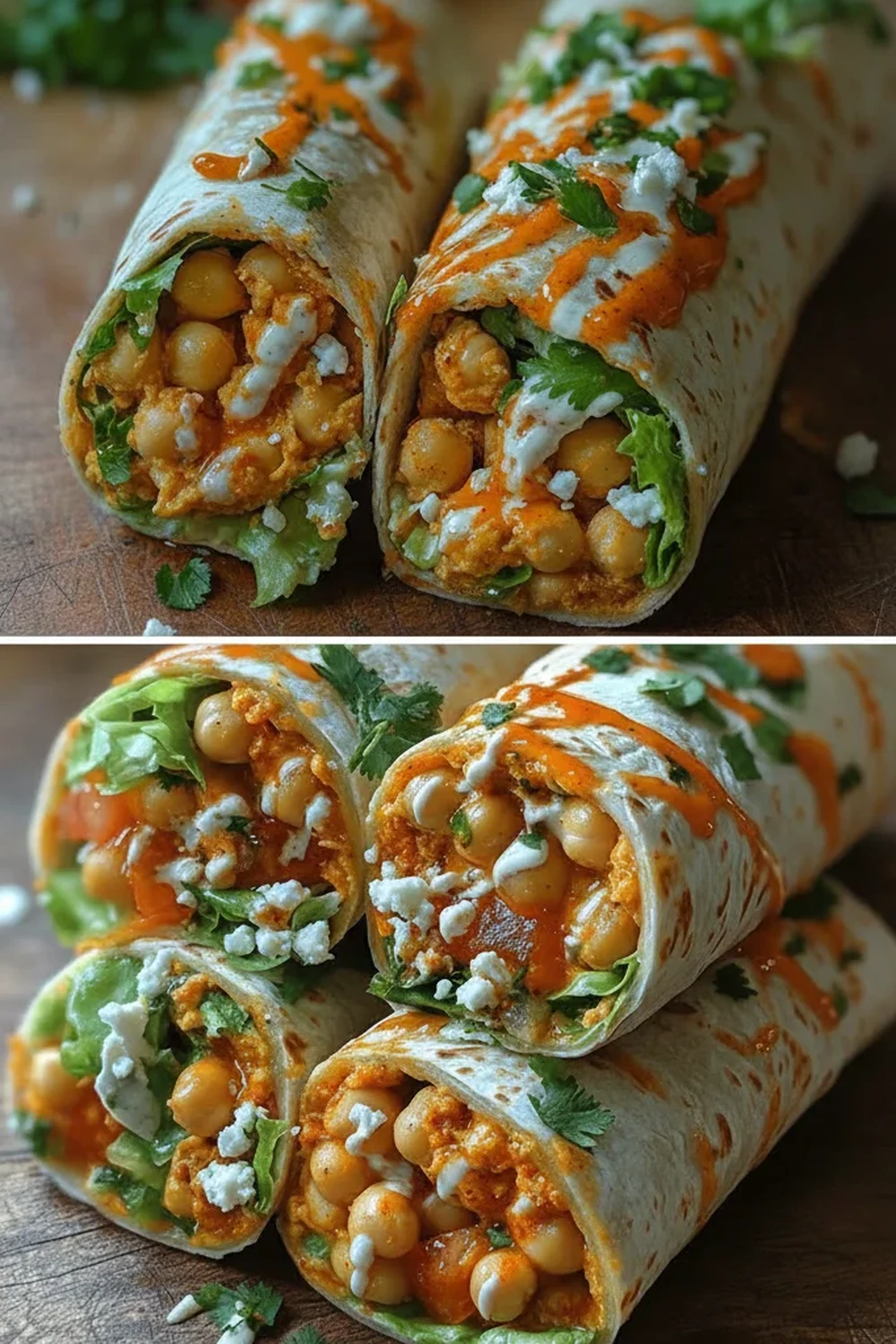 Spicy Buffalo Chickpea Wraps