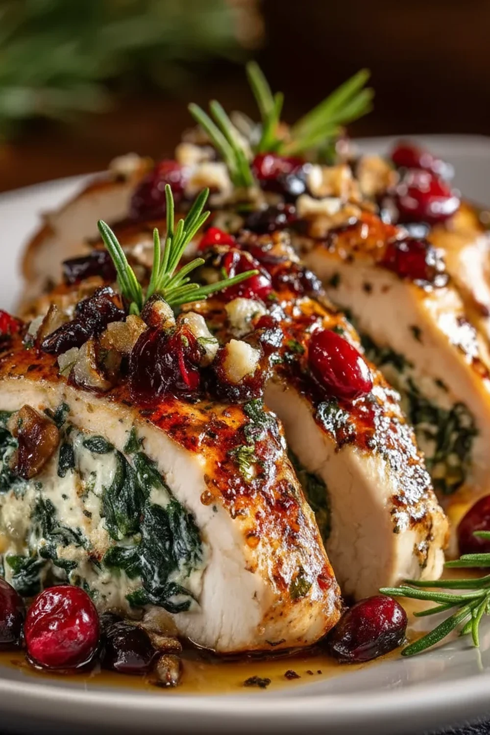 Spinach Cranberry Stuffed Chicken Breasts