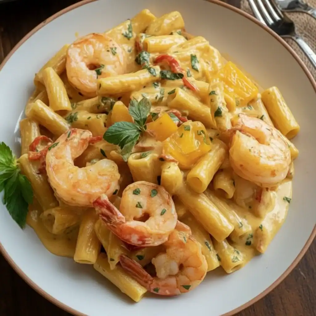 Creamy Jamaican Shrimp Pasta Dinner