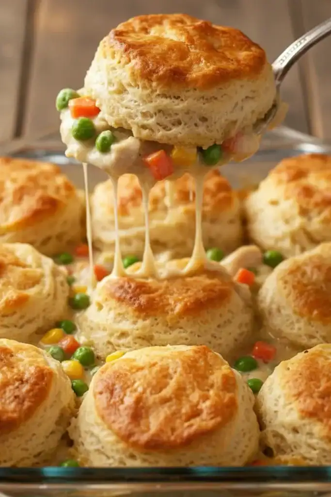 Homemade Chicken Pot Pie With Biscuits
