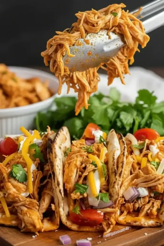 Slow Cooker Shredded Chicken Tacos