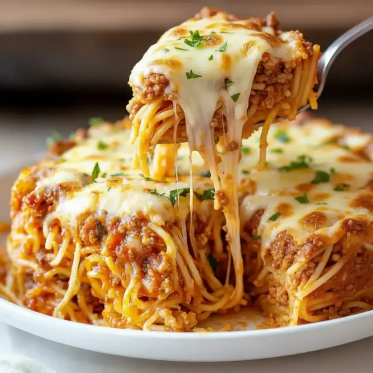 Baked Cheesy Spaghetti Pie Recipe